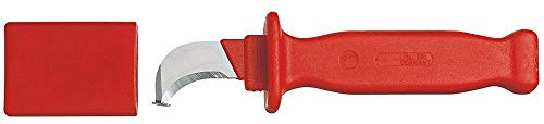 Gedore VDE 4527 - Cuchillo pelacables VDE, hoja curva