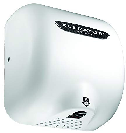 XLERATOR XL-W8 Automatic High Speed Hand Dryer with White Cover and 1.1 Noise Reduction Nozzle, 7.0 A, 208 V