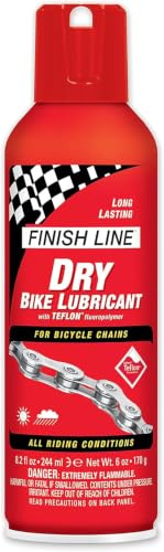 Finish Line Dry Bike Chain Lube, 8.2 fl oz Aerosol - Ceramic Dry Wax Lubricant, Dirt Resistant