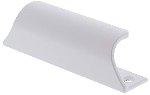 ToniTec® Hebetürgriff Modell 8052 90mm Terassentürgriff außen in weiß und silber | Balkongriff Türgriff Fenstergriff | 1 Stück | Oberfläche: weiß