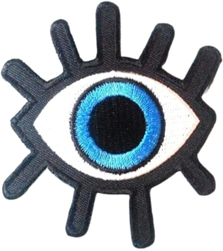 Aufnäher Patches für Jacken Jeans Kleidung Aufnäher Bügelbilder Aufbügler Applikation zum aufbügeln Das Auge 7 x 7,5 cm