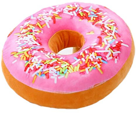 Nunubee Zierkissen Dekorative Donuts Kopfkissen PP Baumwolle Sofakissen Dekokissen Schaumstoff Gefüllt Spielzeug, Rosa