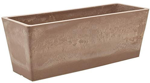 Arcadia Garden Products PSW U45TP Plastic/Stone/Wood Composite Simplicity Window Box, No Drainage Hole (Drillable), 17.5 x 7 x 6, Taupe