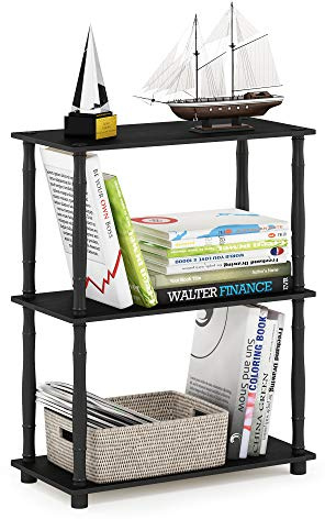 Furinno Turn-N-Tube Aufbewahrungsregal, 3-stöckiges Bücherregal, Eckregal, werkzeuglos montierbare offene Regal, für Organisation und Aufbewahrung, Wohnzimmer, Garage, Heimbüro, Americano