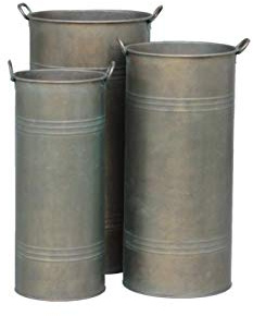 Klocke Dekorationsbedarf Hochwertiges Zinkgefäß/Zinkbehälter zum Bepflanzen - Farbe: Bronze - Indoor & Outdoor - Frostfest - Pflanzgefäß/Garten Dekoration (Vase - 3er Set)