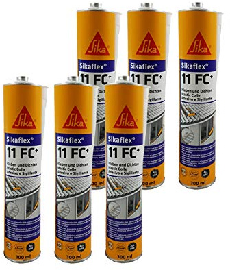 Sika 6x Sikaflex 11FC+ zum Kleben und Dichten für Innen und Aussen 300ml Betongrau