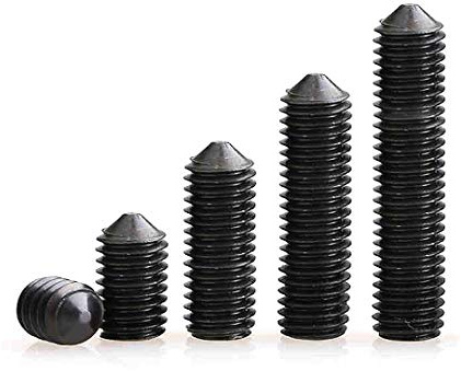 BOZONLI Pernos Punta Cónica Tornillos Sin Cabeza - Acero Carbono Hexagonal Tornillos de Fijación Rosca Métrica Allen Clavos Prisioneros Tornillo, M2.5 * 3mm,30 piezas