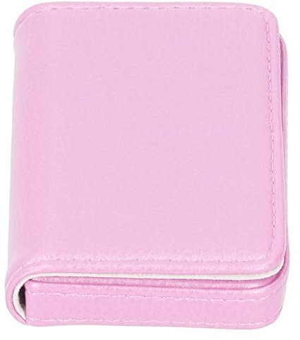 AUNMAS Visitenkarten-Halter, 10,3x6,5x2cm PU-Leder-Namenskartenetui Visitenkarten-Organizer mit magnetischer Schnalle für Büroleiter(Rosa)