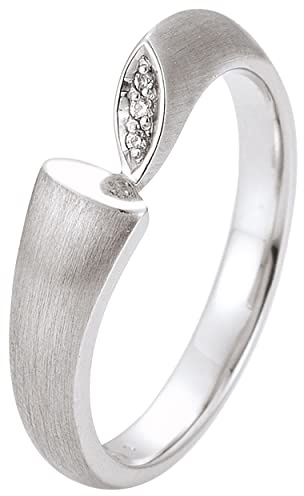 Jobo Damen-Ring aus 14 Karat 585 Weißgold mit 3 Diamanten
