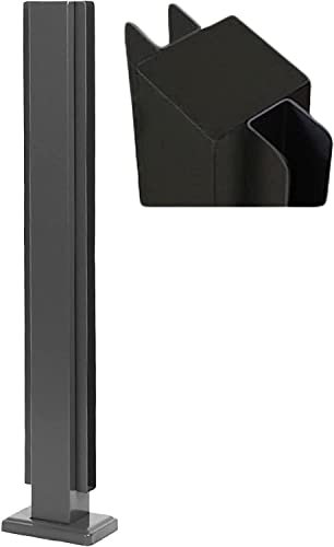 Garden Deck Stairway Fencing Clamp Posts Black Stainless Steel Glass Balustrade Railing Post, Patio Garden Platform Floor-Mount Banister Fence Pole, 10mm - 12mm Thick Panel ( Color : Mid Post , Size :