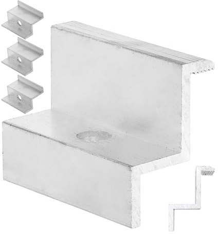 Endklemme für Solarmodul, 4 Stück, für 35 mm Modulhöhe, 50 mm Länge, aus Aluminium, Solar Montageschiene Zubehör für gerahmte Module, PV Modul Halterung, Solarpanel Randklemme, Photovoltaik Halter