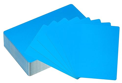 PATIKIL 200Stk Metall Visitenkarten Leere 0.21mm Dickes 3.4x2.1 Aluminium Lasergravur Bedruckbare Namenskarte für Benutzerdefinierte DIY Blau