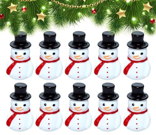 Geteawily Schneemann-Figuren – winzige Schneemänner, einzigartige Schreibtisch-Ornament, Kunstharz, Handwerk, Schneemann-Figuren, Dekoration für Schlafzimmer, Wohnzimmer, Schlafsäle, Esszimmer
