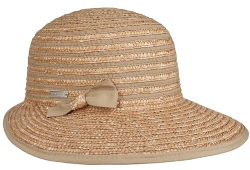 Seeberger Paglina Strohcap Cap Damencap Sommercap Strohmütze Schirmmütze Damen - mit Schirm, Schirm Sommer Frühling-Sommer - One Size Hellbeige