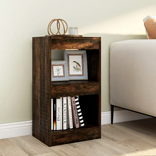 AJSEOYBS Frei stehender Bücherturm,küchen regalBücherregal/Raumteiler Räuchereiche 40x30x72 cmGeeignet für Schlafzimmer, Arbeitszimmer, Wohnzimmer, Büro, Empfangsraum