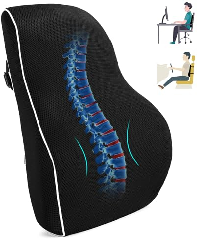 FAOKZE Ergonomisches RückenKissen aus Memory Foam, Memory Foam Rückenkissen für Bürostuhl & Sofa, Rückenkissen Stuhl mit Antistatischem, hautfreundlichem Bezug und für eine Bequeme Sitzhaltung