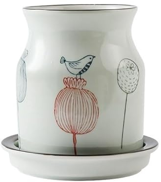 Porta Mestoli da Cucina Portautensili in ceramica for bancone della cucina, organizer for utensili vintage dipinto a mano con vassoio antigoccia, portautensili for la casa Porta Posate Cucina(D,L)