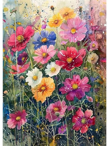 MEIYUDA Diamond Painting Erwachsene Diamant Bilder Blumen und Pflanzen, 5D DIY Diamant Painting Bilder Diamond Painting Set, Bastelset Erwachsene Kinder Malerei Stickerei für Home Wand Décor 30x40cm