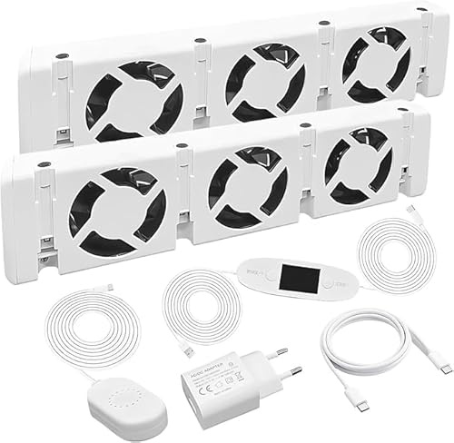 Heizkörper Ventilator Duo Set, 2 Stück heizungsventilator, Duo-Set Radiator Fan, Heizkörperverstärker Duo-Set, Intelligenter Heizkörperverstärker, Geräuscharm