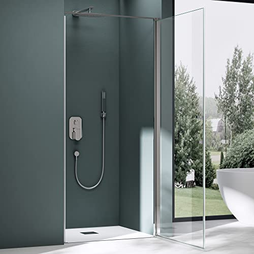 Mai & Mai Duschtür Nischentür dusche 90x195cm Schwingtür Klarglas | Duschabtrennung Duschkabine 8mm ESG-Sicherheitsglas mit Nanobeschichtung Hebe-Senk-Mechanismus Teramo36K
