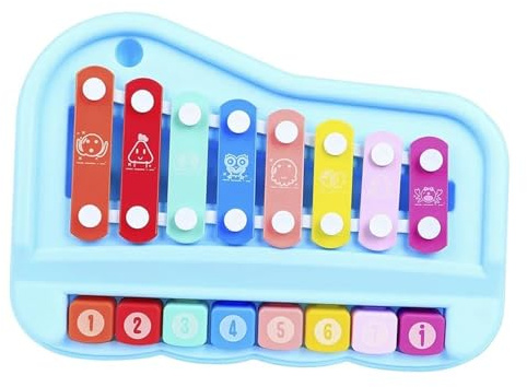 Xylophon-Instrument Für Erwachsene 8 Tasten Anfängerinstrumente Holz Umwelt Oktav Xylophon Handklopfen Auf Dem Klavier Schlaginstrumente(Blue)
