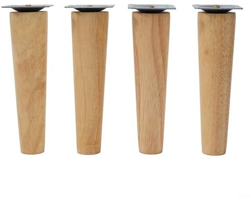 ZYNCUE 4 x Sofa-Beine, Möbelbeine, natürliche Eiche, Massivholz, Schrankbeine, Holztisch, Schrankbein für Sofa, TV-Schrank, Möbel, Nachttisch (schräg 10 cm)