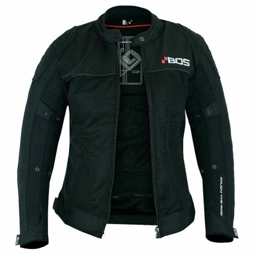 BOSmoto Sommer Motorradjacke für Damen mit Protektoren, Textil Motorrad Jacke