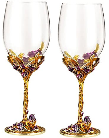 Cabilock 2 Piezas Copa De Vino Iris Bonitas Copas De Vino Vasos De Agua Copas De Vino Decorativas Tazas Decorativas Iridiscente Copa De Vino Decorativa Copas De Boda Golden Vidrio