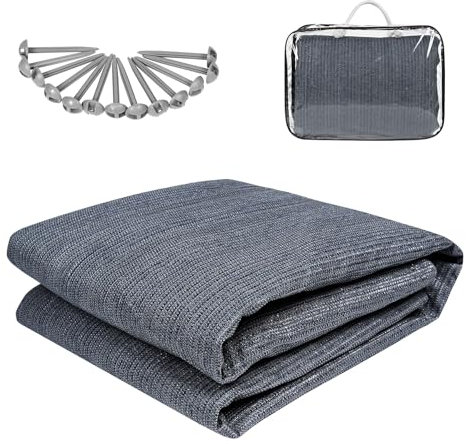 XINZI Förtältmatta, campingmatta, tältmatta med bärväska och fästingar, halkfritt tältunderlag, markismatta av HDPE-plast, utomhus, campingmatta, tältgolv, mjuk för tält, husbil (200 x 200 cm)