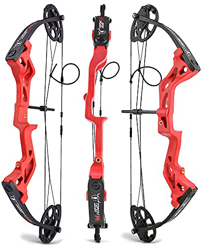 surwolf 26 Jugend Compoundbogen 10-30lbs Einstellbare Junior Jagdbogen und Pfeil Set 17-27 Draw Länge für Jugend und Kinder Bogenschießen Jagd Ziel Schießen Praxis RH