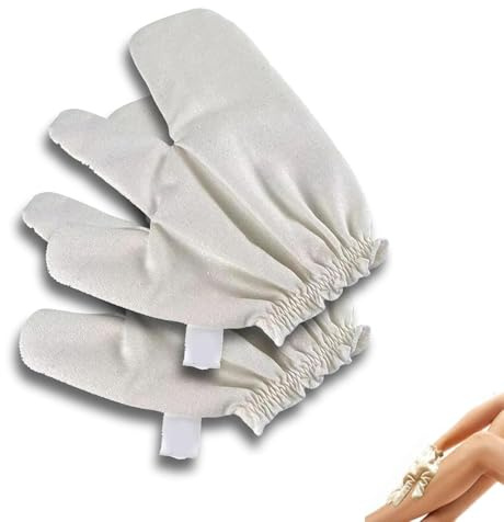 Raw Silk Massagehandschuhe Ayurvedische Massage Rohseide Handschuhe Trockenbürsten Peeling zum Baden (2 Stück)