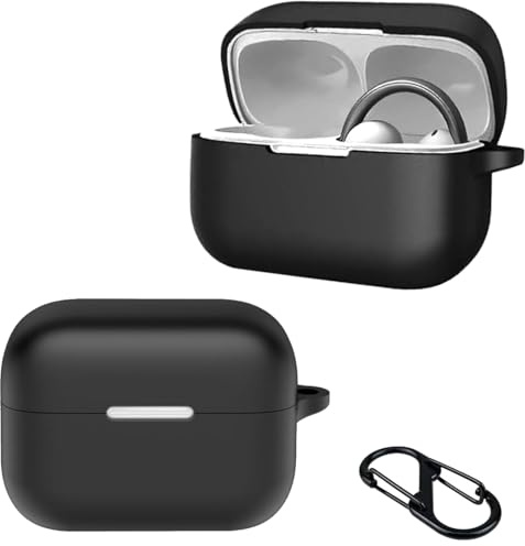 CONAPIKA Hülle für Sound core AeroClip mit karabiner, Voller Schutz Weiches Silikon Earbuds Schutzhüllen Haut Case Ultra-dünnes Stoßfeste wasserdichte Unterstützt Kabelloses Laden Kopfhörer Abdeckung