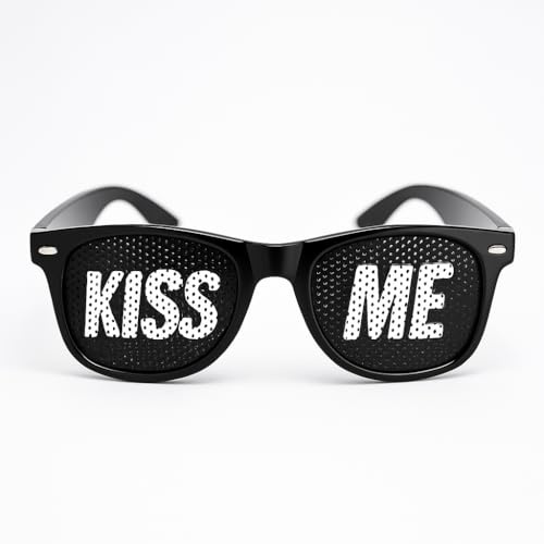 Generisch KISS ME - Premium Partybrille - Hochwertig verarbeitetes Accessoire für Festivals, Karneval, Junggesellenabschiede, Club-Events & spezielle Anlässe
