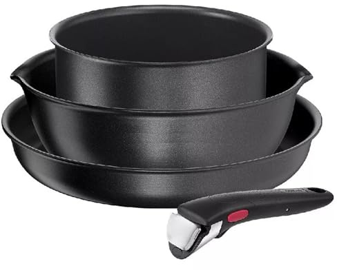 Tefal Ingenio Daily Chef L7629453 4-Piece Non-stick Cookware Induction Pots & Pans Set, Black
