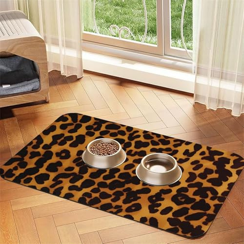 Coole Hundefuttermatten für Böden, 30,5 x 45,7 cm, rutschfest, super saugfähig, spülmaschinenfest, Hundematte für Futter und Wasser, niedlich, Gummi, schnell trocknend, Haustier-Futtermatte für Hunde