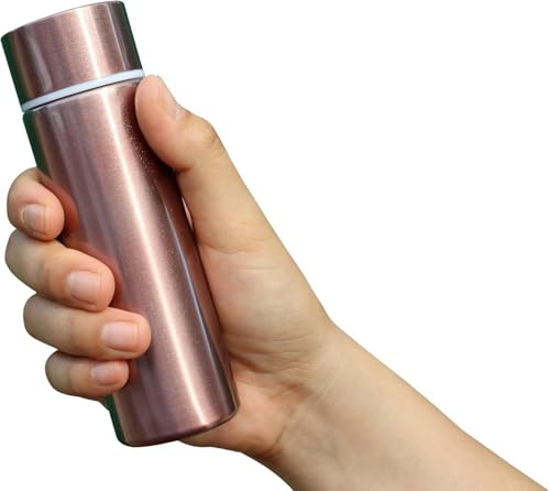 Botella de agua de acero inoxidable,Botella para bebidas calientes,Taza de viaje, Mini botella de café linda,Botella de agua de bebida portátil de pequeña capacidad, taza aislada, 150 ml (rosa)
