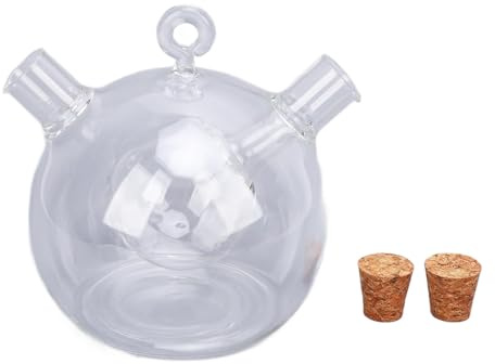 Qudinip Distributeur D'huile D'olive et de Vinaigre, Bouteille 2 en 1 en Verre à Double Bec Verseur avec Bouchons en Bois pour la Cuisine, L'huile D'olive et le Vinaigre (Style 1)