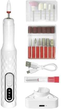 Kit De Limas Eléctricas,Kit de Máquina para Uñas con Acrílico Gel y Polvo - Herramienta de Pulido y Formado para Manicura con Velocidades Ajustables para Uso en Casa Viajes Salón Exteriores