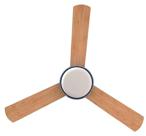 Ventilateur de plafond vintage à 3 pales, 122 cm, 70 W, contrôle wifi, design élégant de couleur bleue, idéal pour n'importe quelle pièce.