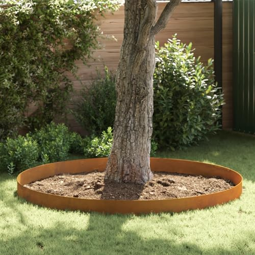 Rasenrand Rostig 450 x 20 cm Witterungsbeständiger Stahl, Beeteinfassung Rasenkante für Beetbegrenzung Rasenkante Hängegelände Terassengestaltung