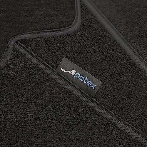 PETEX Auto Fussmatten Passform für Peugeot 308 Limousine Hybrid/SW Hybrid ab 01/2024, Autoteppich Set in Velours - Monza schwarz, 4-teilig