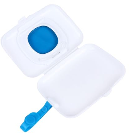 TOYZFRIENDY Custodia per Salviette Umidificate Portatile in Plastica Blu Cinturino in Silicone, Sottile e Comoda per Trasporto, per Ragazzo Ragazza e Viaggi