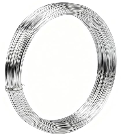 304 rostfri ståltråd Ø 2 mm, 30 meter tråd, rostfritt stål, silver, pysseltråd, hård ståltråd, bindningstråd, trädgårdstråd, pysseltråd för gör-det-själv-pyssel, trädgårdskabel (2 mm x 30 m)