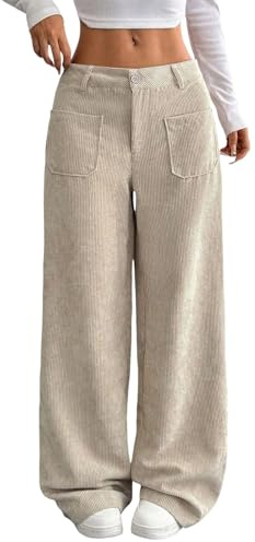 Pantalones cálidos de pana para mujer, pierna ancha, pantalones térmicos de invierno, pantalones de tela suave, cintura alta, pantalones largos para correr, pantalones de invierno, cómodos y ligeros