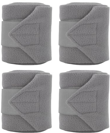 Fdit 4 Vendas de de Forro para Caballos, Vendas Ajustables para Piernas para Entrenamiento y Equitación, Protectoras para Patas de Caballo para Deportes Ecuestres, 4.3 X (Gray)