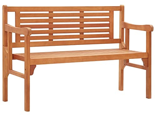 HGFDCBK Massive Eukalyptus Klappbank 120 cm, klappbare Sitzbank Holz für Garten, wetterbeständige Gartenbank klappbar mit ergonomischer Form, ölbehandelte Oberfläche