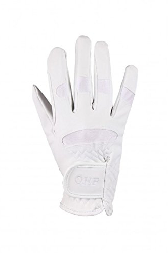 QHP Reithandschuhe Kinder-Handschuhe Multi luftdurchlässig Stretch Klett (Weiß, Junior 1)