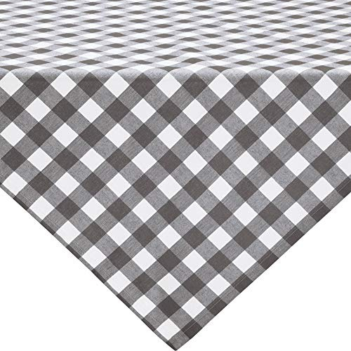 REDBEST Tischdecke, Mitteldecke Landhaus karo Nashville grau Größe 80x80 cm - strapazierstark, langlebig, glattes Gewebe, mit Kuvertsaum (weitere Farben, Größen)