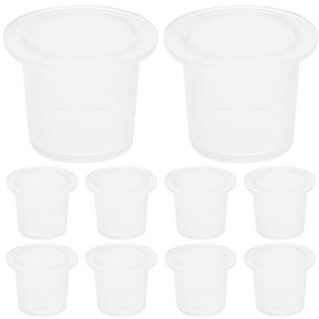 rosenice 100 Stück Einweg Farbbecher Weiß Für Tattoo Ink Cups Microblading Zubehör Hygienische Behälter Für Permanent Make up Pigment Wimpern Augenbrauen