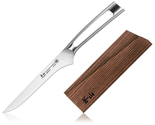 Cangshan TN1 Series 1021868 Swedish 14C28N Steel Forged 6-Inch Boning Knife and Wood Sheath Set